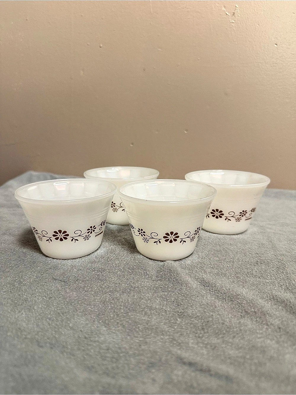 Anchor Hocking Fire-King Primrose Custard Cup Set of 4